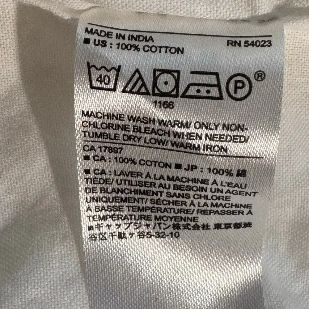 Banana Republic Mens Large White Cotton Untucked Button Down Shirt